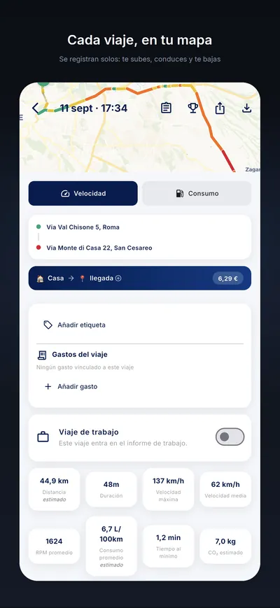 El viaje en el mapa